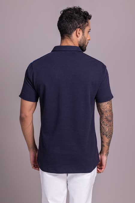Amit Arora Solid Zipper T Shirt 