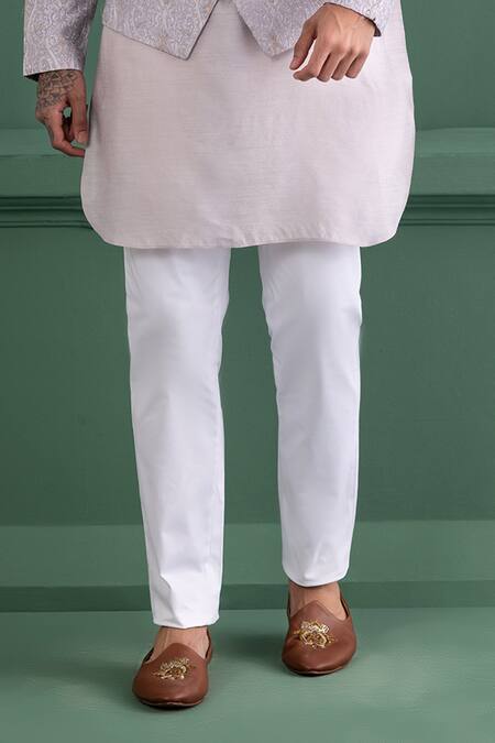 Amit Arora_Purple Silk Embroidery Floral Bundi Kurta Set_Online_at_Aza_Fashions