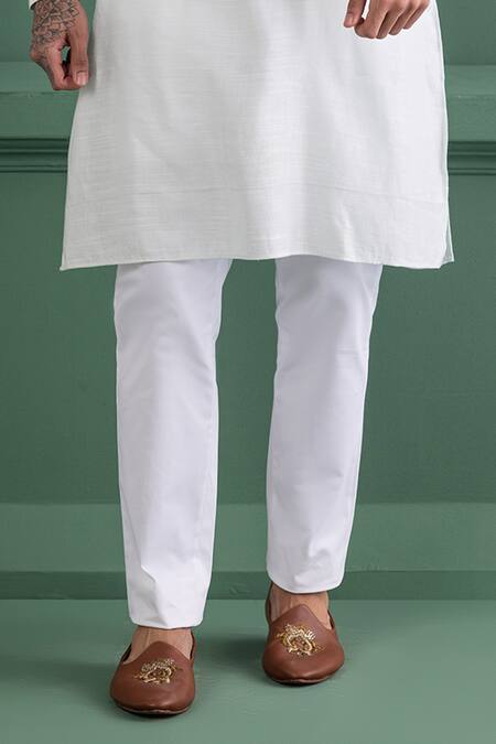 Amit Arora_Blue Linen, Silk, Cotton Mirrors Embroidered Bundi Kurta Set _Online_at_Aza_Fashions