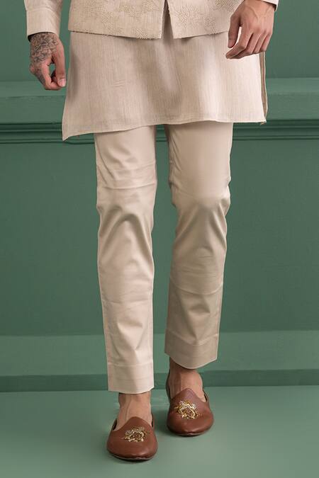 Amit Arora_Pink Chanderi , Cotton, Beads, Embroidery Ombre Hand Bundi Kurta Set _Online_at_Aza_Fashions