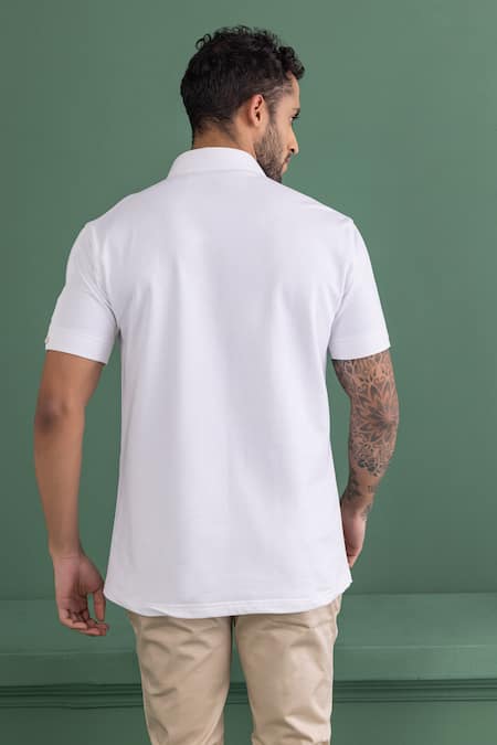Amit Arora White Mandarin Collar T-Shirt 
