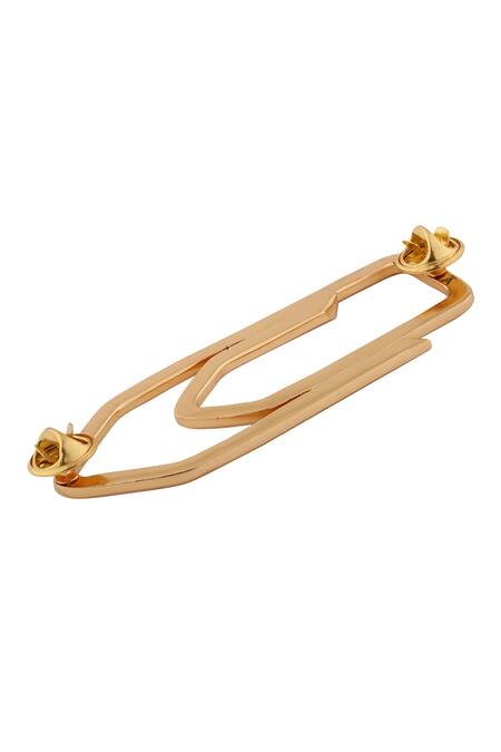 Shop_Anaash_Gold Plated Paper Clip Brooch_Online_at_Aza_Fashions