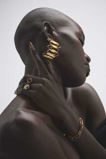 Anaash_Gold Plated Paper Clip Bundle Hoops_Online_at_Aza_Fashions