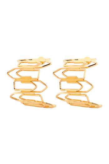 Shop_Anaash_Gold Plated Paper Clip Bundle Hoops_Online_at_Aza_Fashions
