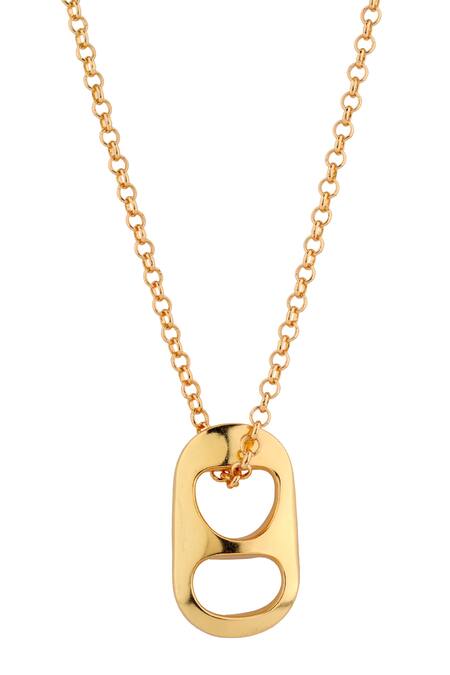 Buy_Anaash_Gold Plated Can Opener Pendant Necklace_Online_at_Aza_Fashions