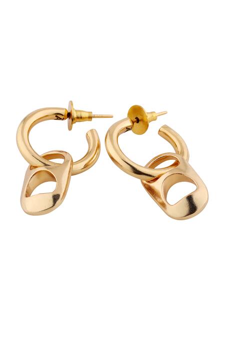 Buy_Anaash_Gold Plated Dramatic Can Opener Hoops_Online_at_Aza_Fashions