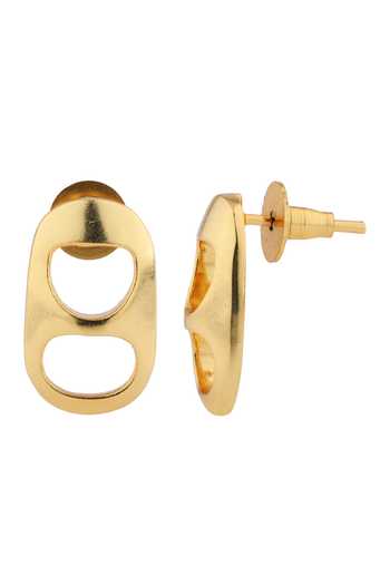 Buy_Anaash_Gold Plated Petite Can Opener Stud Hoops_Online_at_Aza_Fashions