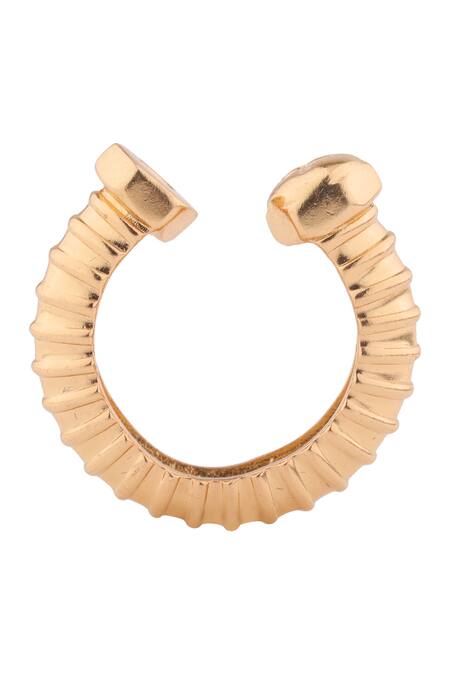 Buy_Anaash_Gold Plated Twisted Screw Toolkit Ring_Online_at_Aza_Fashions