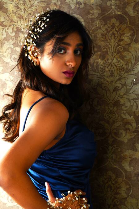 Buy Rejuvenate Jewels White Pearls, Beads Floral Carved Ear Cuff Online at Aza Fashions Buy_Rejuvenate Jewels_White Pearls, Beads Floral Carved Ear Cuff _Online_at_Aza_Fashions