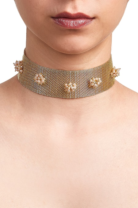 Rejuvenate jewels Beaded Cluster Choker 