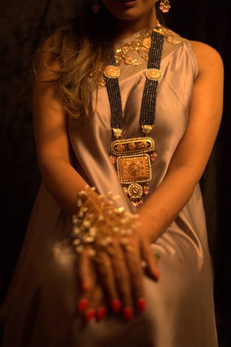 Rejuvenate Jewels_Blue Gowri Rukmini Bayi Necklace _Online_at_Aza_Fashions