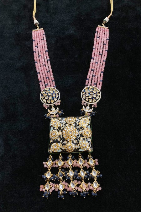 Shop Rejuvenate Jewels Blue Rani Karnavati Necklace at Aza Fashions Shop_Rejuvenate Jewels_Blue Rani Karnavati Necklace _at_Aza_Fashions