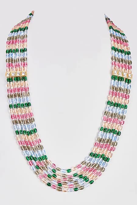 Shop Rejuvenate Jewels Multi Color Rang Barse Necklace at Aza Fashions Shop_Rejuvenate Jewels_Multi Color Rang Barse Necklace _at_Aza_Fashions
