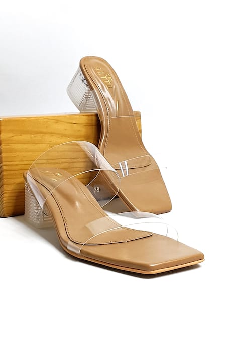 THE ALTER Clear Two Strap Acrylic Heels 