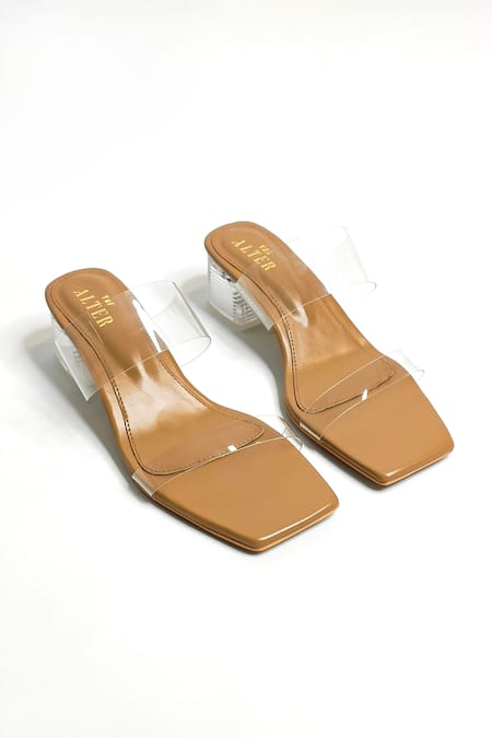 Shop The Alter Beige Clear Two Strap Acrylic Heels at Aza Fashions Shop_The Alter_Beige Clear Two Strap Acrylic Heels_at_Aza_Fashions