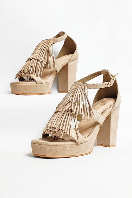 THE ALTER Tasseled Platform Block Heels 