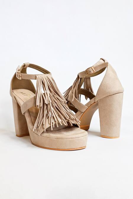 Shop_The Alter_Beige Tasseled Platform Block Heels 