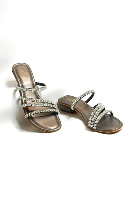 THE ALTER Grey Stone Norah Embellished Heels 