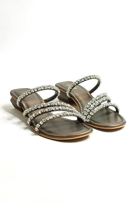 The Alter_Grey Stones Norah Embellished Heels _Online_at_Aza_Fashions