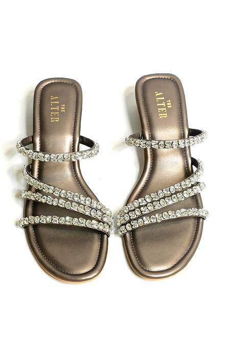 Buy_The Alter_Grey Stones Norah Embellished Heels _Online_at_Aza_Fashions