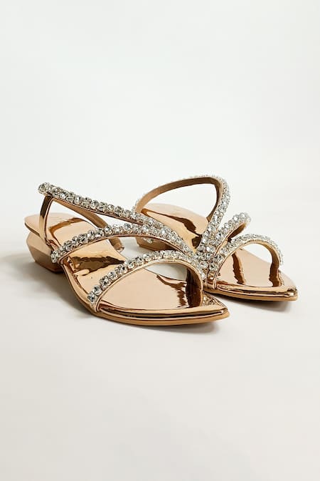 THE ALTER Kiara Rhinestone Embellished Strap Sandals 