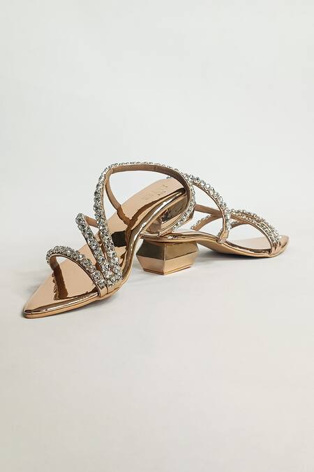 Buy The Alter Rose Gold Rhinestone Kiara Embellished Strap Sandals Online at Aza Fashions Buy_The Alter_Rose Gold Rhinestone Kiara Embellished Strap Sandals _Online_at_Aza_Fashions