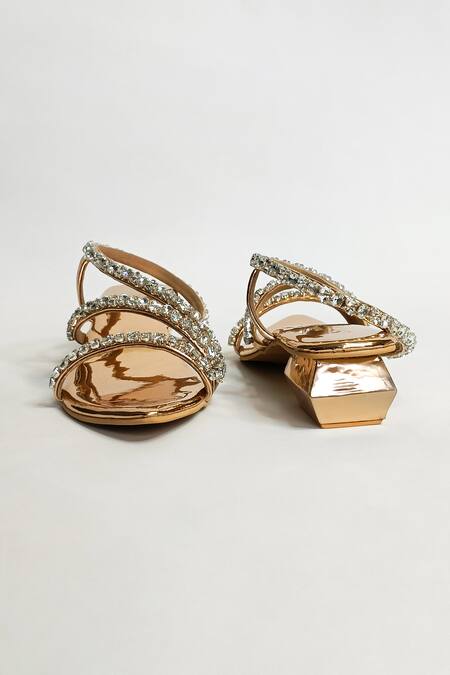 Buy The Alter Rose Gold Rhinestone Kiara Embellished Strap Sandals Buy_The Alter_Rose Gold Rhinestone Kiara Embellished Strap Sandals