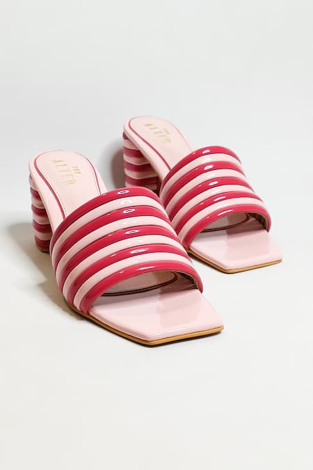 Buy_The Alter_Pink Quilted Strap Block Heels _Online_at_Aza_Fashions