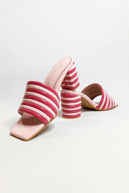 Shop_The Alter_Pink Quilted Strap Block Heels _Online_at_Aza_Fashions
