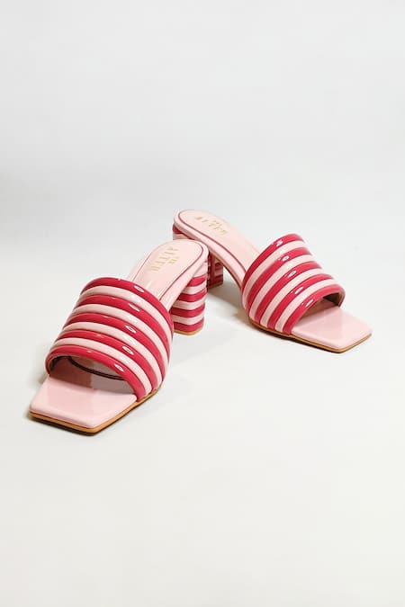 Buy_The Alter_Pink Quilted Strap Block Heels 