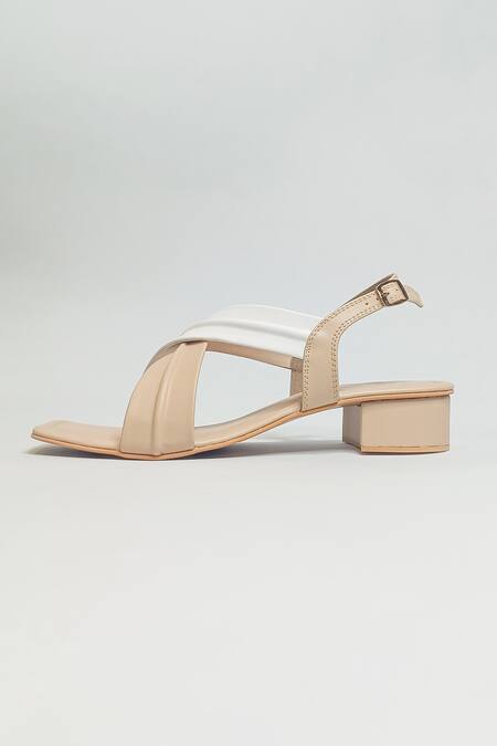 Shop_The Alter_Beige Cross Strap Heels _Online_at_Aza_Fashions