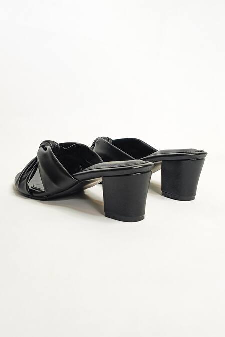 Shop The Alter Black Bows Knotted Block Heels Online at Aza Fashions Shop_The Alter_Black Bows Knotted Block Heels _Online_at_Aza_Fashions