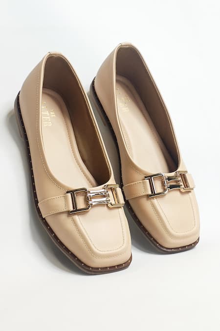 Shop The Alter Beige Charlie Square Toe Ballerinas at Aza Fashions Shop_The Alter_Beige Charlie Square Toe Ballerinas _at_Aza_Fashions