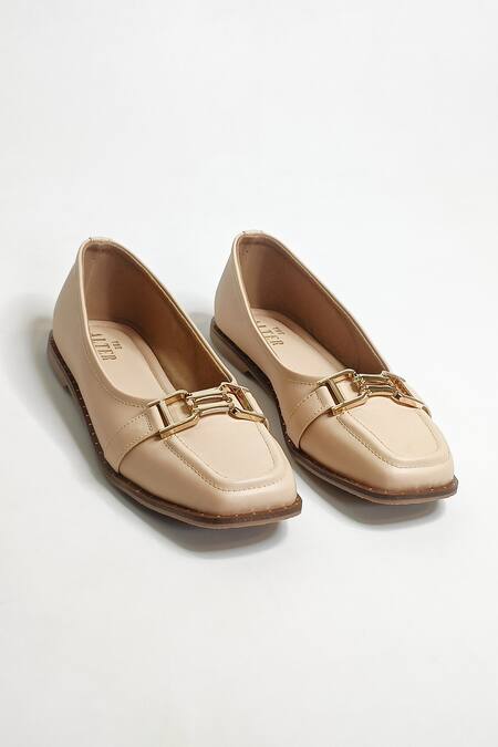 The Alter Beige Charlie Square Toe Ballerinas Online at Aza Fashions The Alter_Beige Charlie Square Toe Ballerinas _Online_at_Aza_Fashions