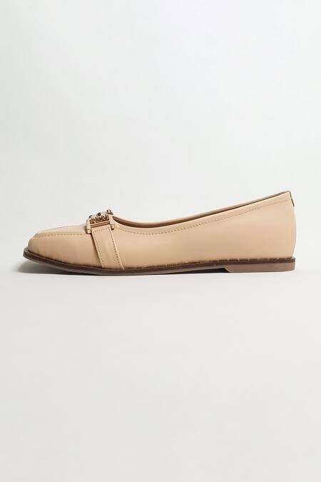 Buy The Alter Beige Charlie Square Toe Ballerinas Buy_The Alter_Beige Charlie Square Toe Ballerinas
