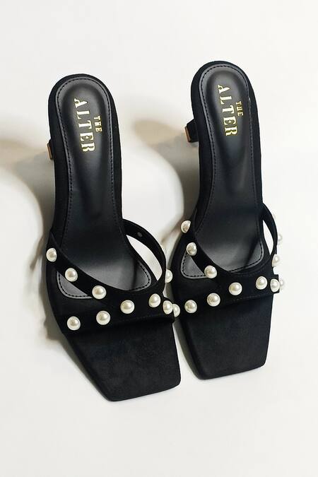 Shop_The Alter_Black Pearl T-shaped Embellished Stilletos 