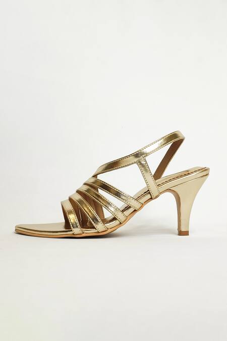 Buy The Alter Gold Pointed Toe Strappy Stiletto Heels Online at Aza Fashions Buy_The Alter_Gold Pointed Toe Strappy Stiletto Heels _Online_at_Aza_Fashions