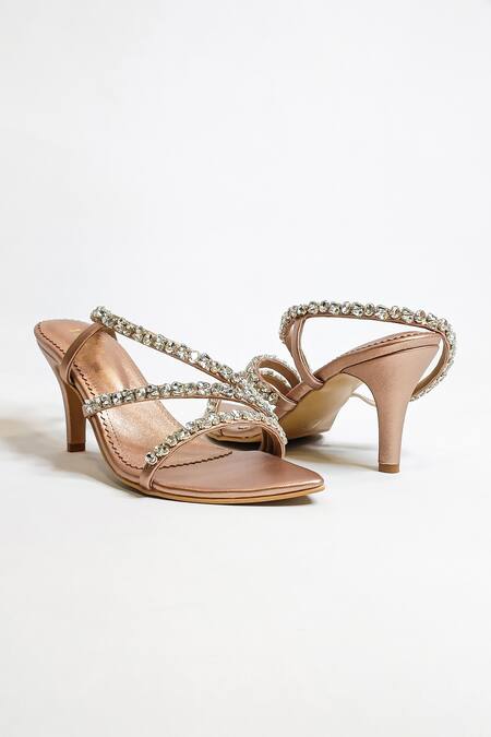 Shop_The Alter_Rose Gold Rhinestone Pointed Toe Embellished Strappy Stilettos 