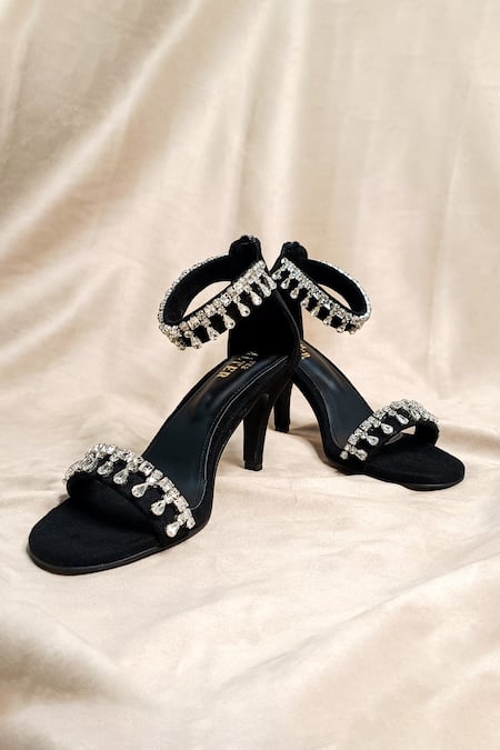 THE ALTER Zaisha Rhinestone Embellished Strappy Stilettos 