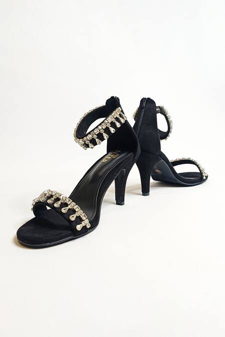 Shop_The Alter_Black Rhinestone Zaisha Embellished Strappy Stilettos 