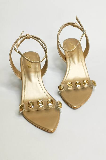 The Alter Gold Rhinestone Embellished Pointed Toe Heels Online at Aza Fashions The Alter_Gold Rhinestone Embellished Pointed Toe Heels _Online_at_Aza_Fashions