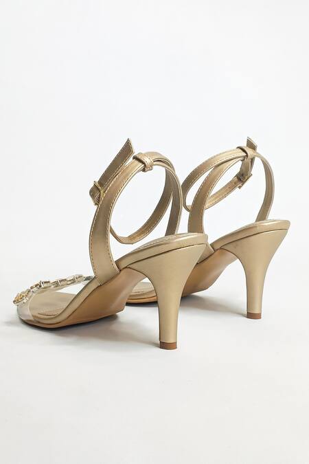 Shop The Alter Gold Rhinestone Embellished Pointed Toe Heels Shop_The Alter_Gold Rhinestone Embellished Pointed Toe Heels