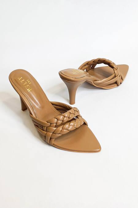 Buy The Alter Beige Pointed Toe Braided Stilettos Online at Aza Fashions Buy_The Alter_Beige Pointed Toe Braided Stilettos _Online_at_Aza_Fashions