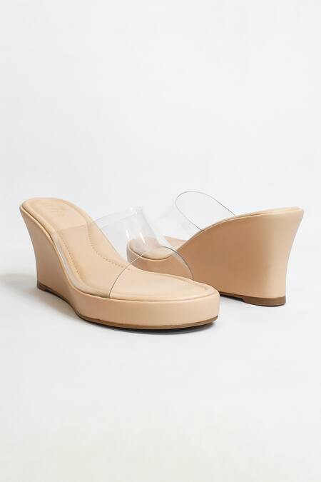 Shop The Alter Beige Clear Strap Wedges Online at Aza Fashions Shop_The Alter_Beige Clear Strap Wedges _Online_at_Aza_Fashions