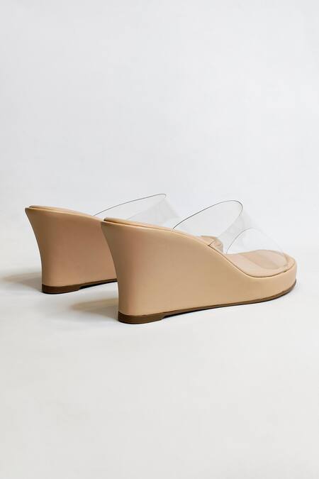 Buy The Alter Beige Clear Strap Wedges Buy_The Alter_Beige Clear Strap Wedges