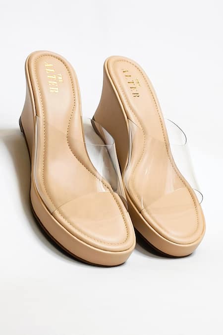 Shop The Alter Beige Clear Strap Wedges Shop_The Alter_Beige Clear Strap Wedges