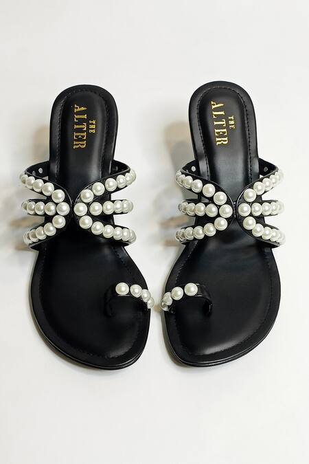 Buy The Alter Black Pearl Embellished Wedges Online at Aza Fashions Buy_The Alter_Black Pearl Embellished Wedges _Online_at_Aza_Fashions