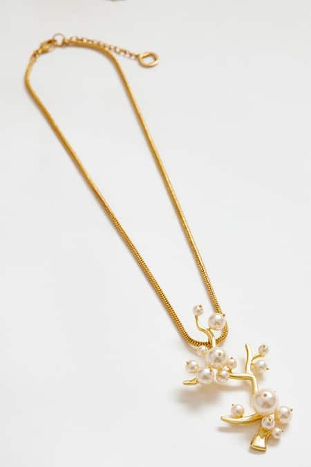 Voyce Jewellery Kent Abstract Carved Pendant Necklace 