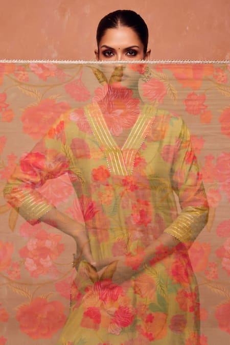 Buy Dohr India Green Modal, Viscose, Cotton, Silk Juhi Straight Kurta And Palazzo Set Online at Aza Fashions Buy_Dohr India_Green Modal, Viscose, Cotton, Silk Juhi Straight Kurta And Palazzo Set _Online_at_Aza_Fashions