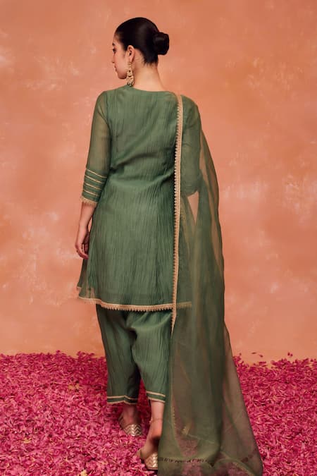 Dohr India Rumi Gota Embroidered Short Kurta & Salwar Set 